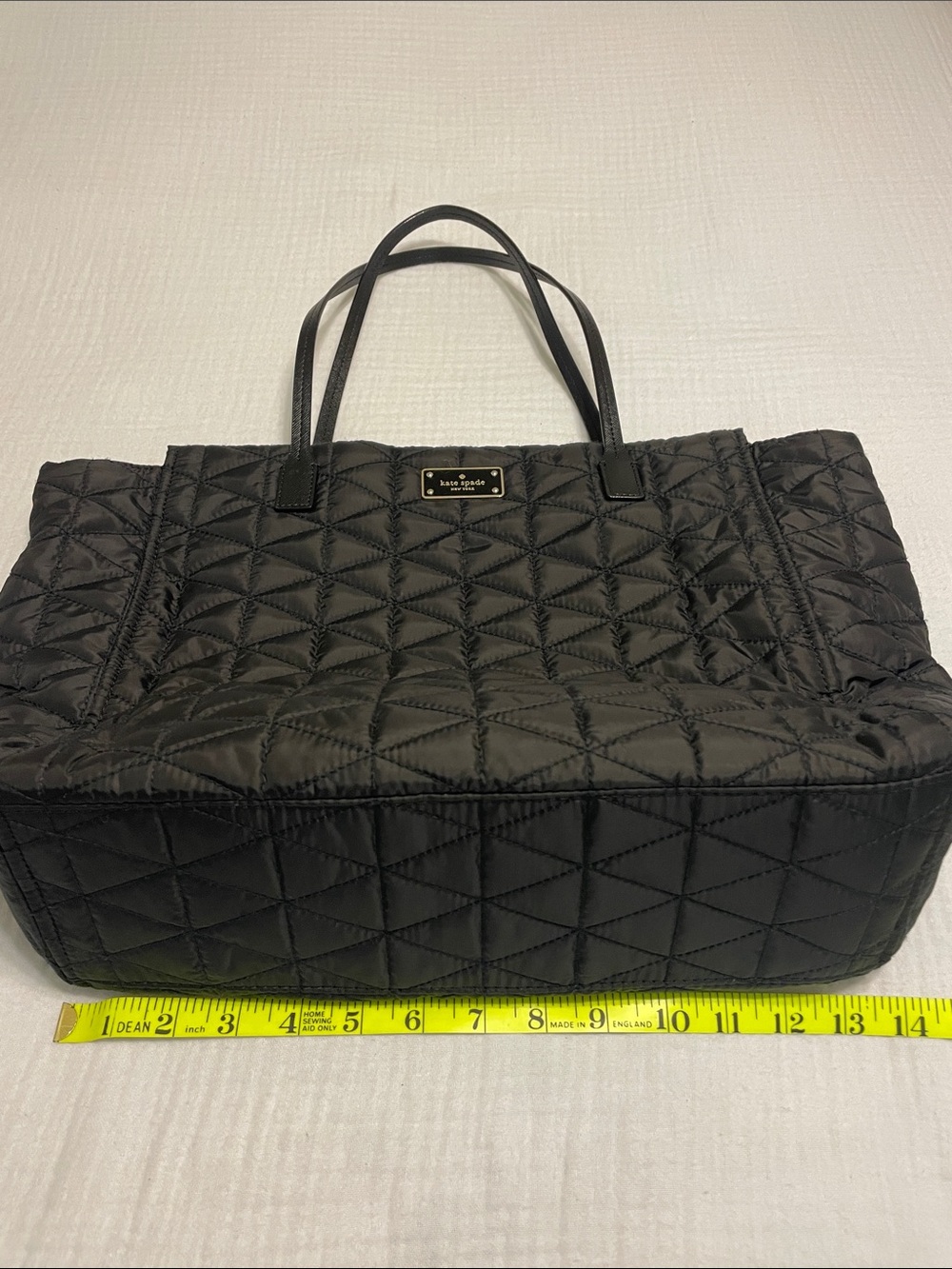 kate spade Black Quilted Tote with Logo Plaque - Picture 2 of 9